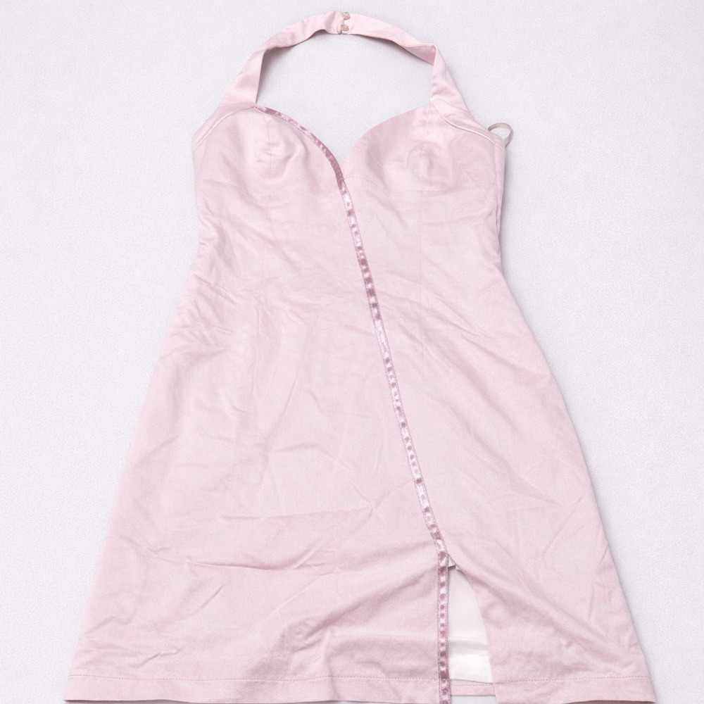 Gaelle Paris Womens IT 40 Pink Halter Midi Dress